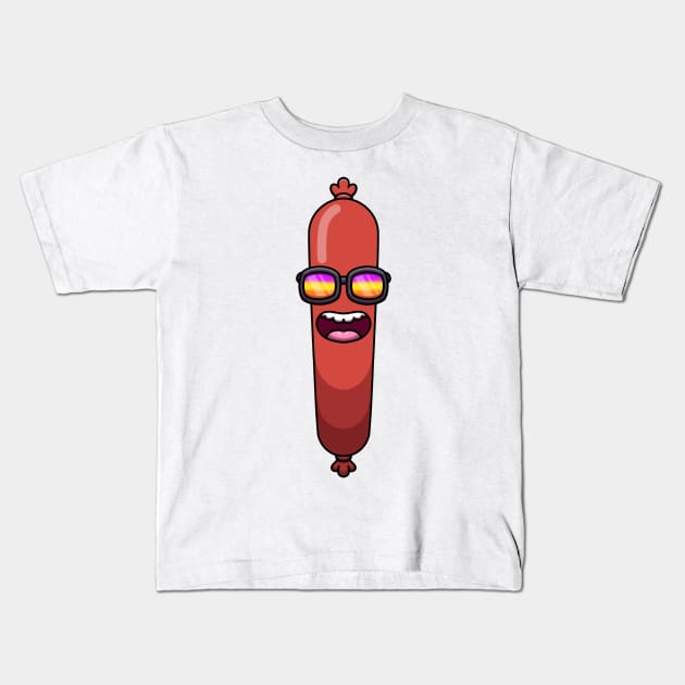 Cool Sausage Kids T-Shirt by TheMaskedTooner